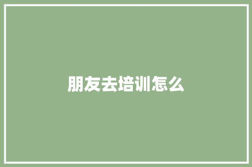 朋友去培训怎么