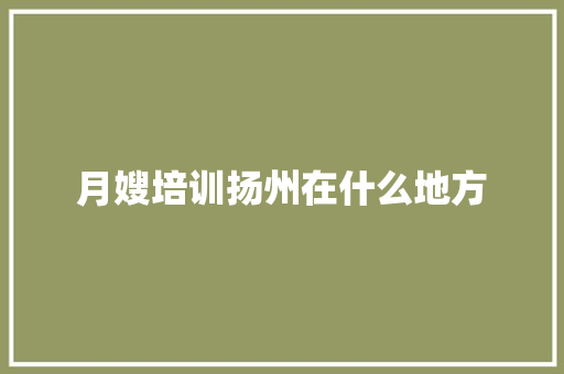 月嫂培训扬州在什么地方