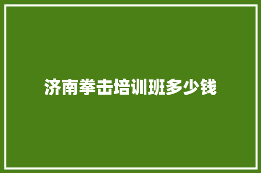 济南拳击培训班多少钱