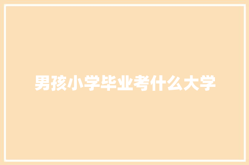 男孩小学毕业考什么大学