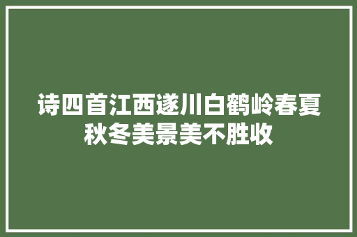 诗四首江西遂川白鹤岭春夏秋冬美景美不胜收