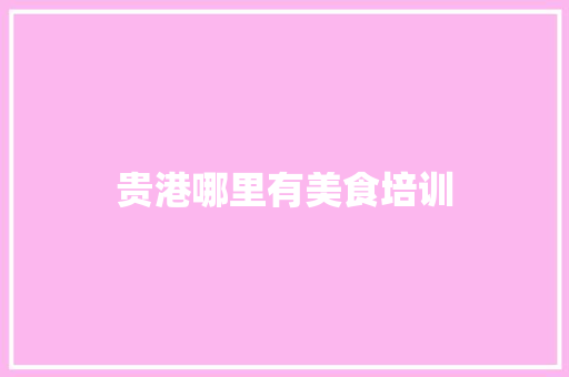 贵港哪里有美食培训