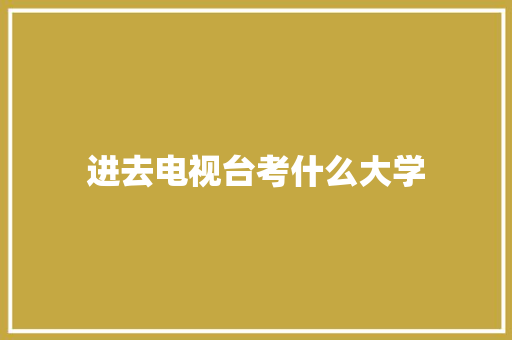 进去电视台考什么大学