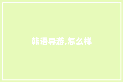 韩语导游,怎么样