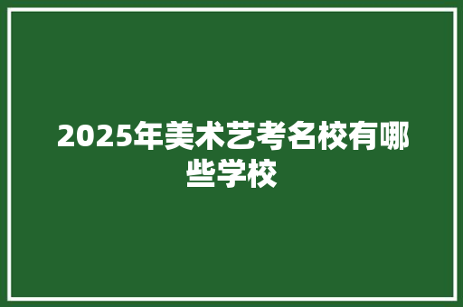 2025年美术艺考名校有哪些学校
