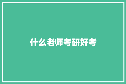 什么老师考研好考