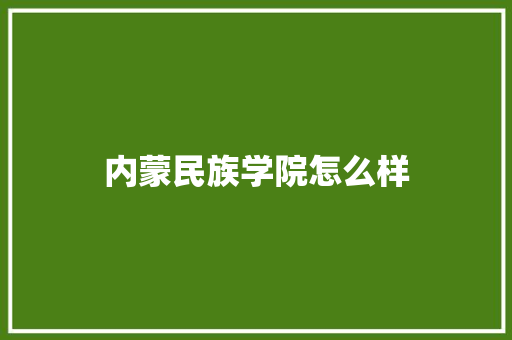 内蒙民族学院怎么样