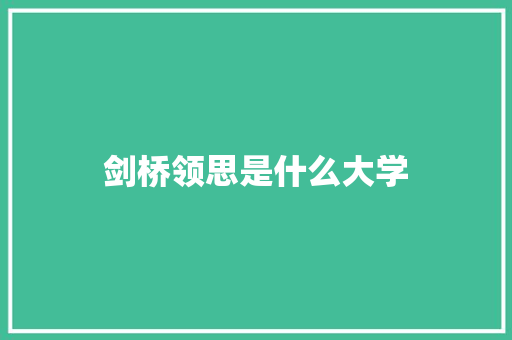 剑桥领思是什么大学