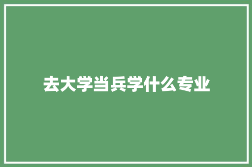去大学当兵学什么专业