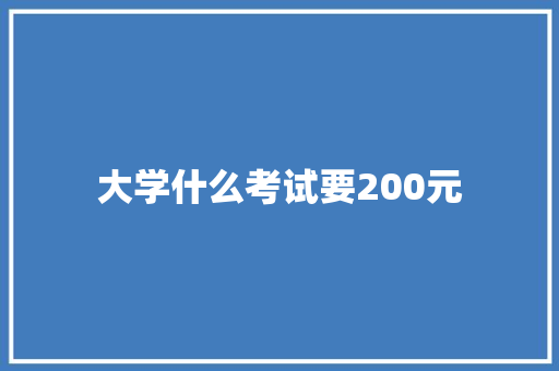 大学什么考试要200元