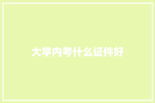 大学内考什么证件好