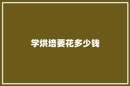 学烘培要花多少钱