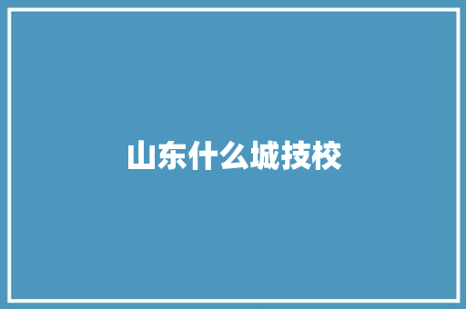山东什么城技校