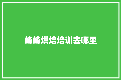 峰峰烘焙培训去哪里