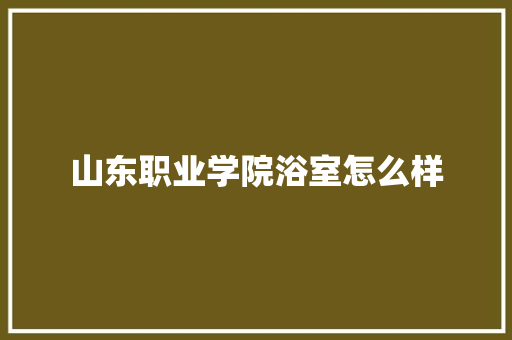 山东职业学院浴室怎么样