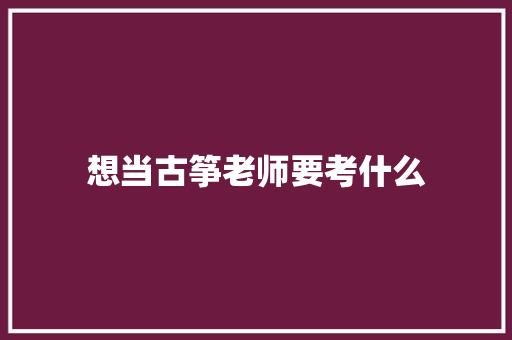 想当古筝老师要考什么