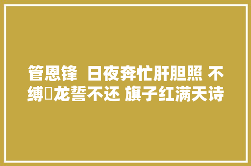 管恩锋  日夜奔忙肝胆照 不缚漦龙誓不还 旗子红满天诗词17首