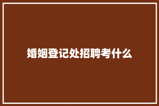 婚姻登记处招聘考什么