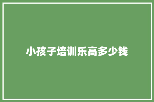小孩子培训乐高多少钱