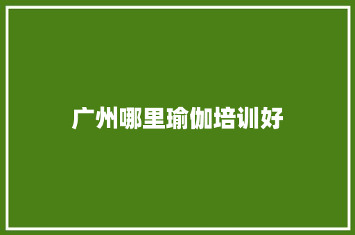 广州哪里瑜伽培训好