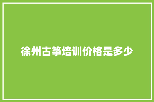 徐州古筝培训价格是多少