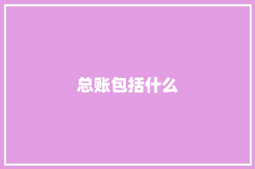 总账包括什么