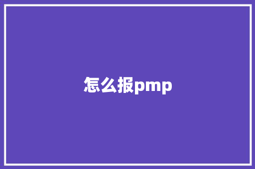怎么报pmp