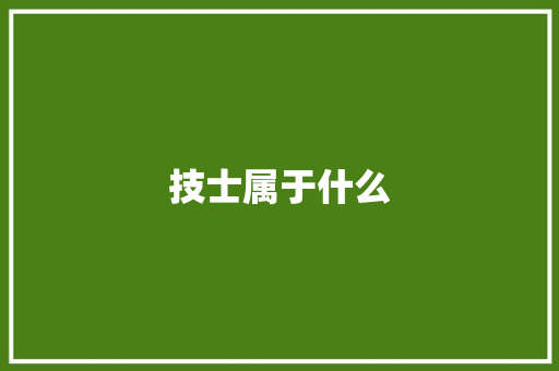 技士属于什么