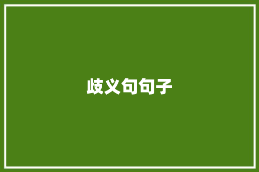 歧义句句子