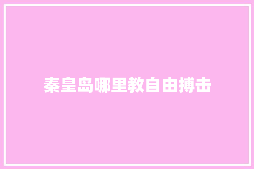 秦皇岛哪里教自由搏击