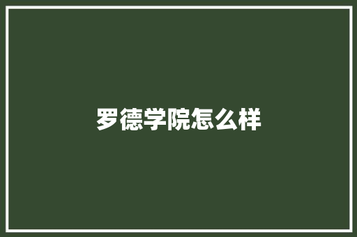 罗德学院怎么样