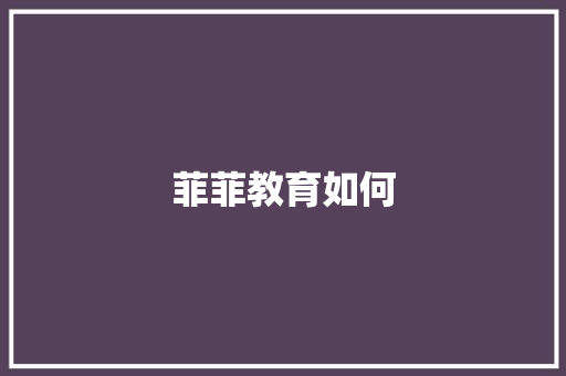 菲菲教育如何