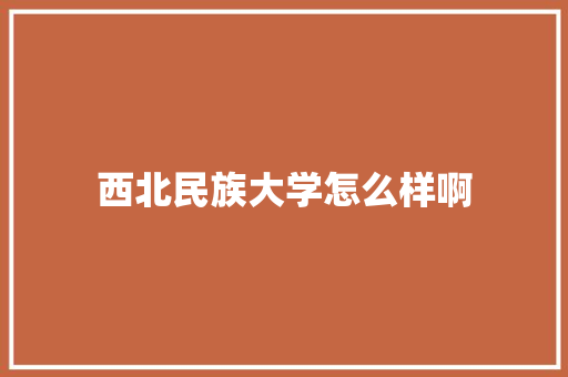 西北民族大学怎么样啊