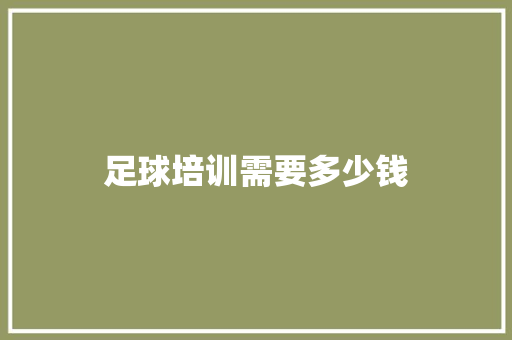 足球培训需要多少钱