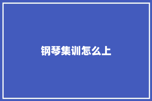 钢琴集训怎么上