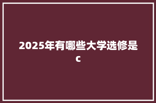 2025年有哪些大学选修是c