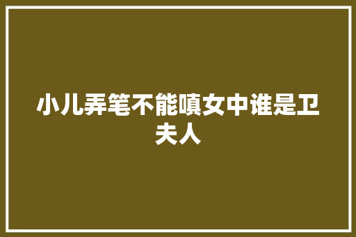 小儿弄笔不能嗔女中谁是卫夫人