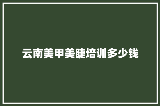 云南美甲美睫培训多少钱