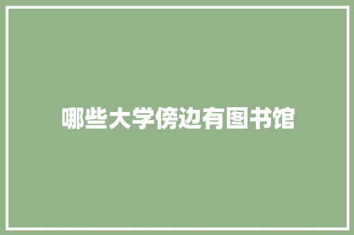 哪些大学傍边有图书馆