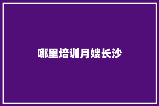 哪里培训月嫂长沙