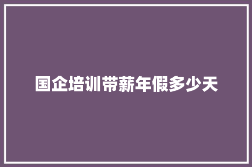 国企培训带薪年假多少天