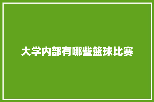 大学内部有哪些篮球比赛