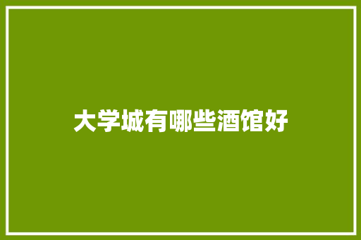 大学城有哪些酒馆好