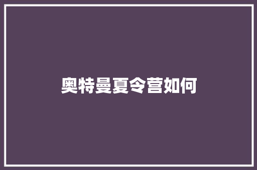 奥特曼夏令营如何
