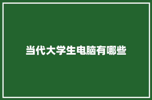 当代大学生电脑有哪些