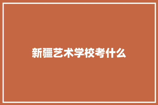 新疆艺术学校考什么