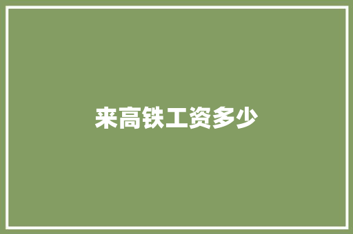 来高铁工资多少