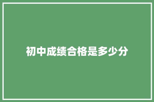 初中成绩合格是多少分