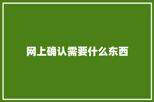 网上确认需要什么东西