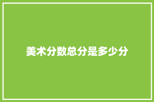 美术分数总分是多少分